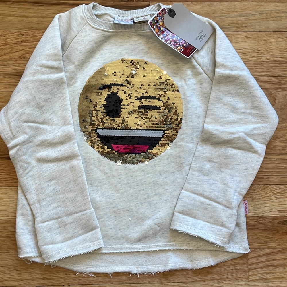 Zara Girls Flip Emoji Sweatshirt - size 7